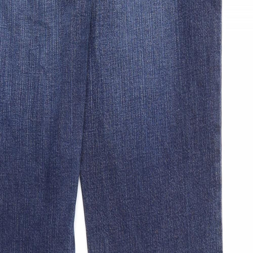 NEXT Womens Blue Cotton Bootcut Jeans Size 12 L31 in Regular Zip