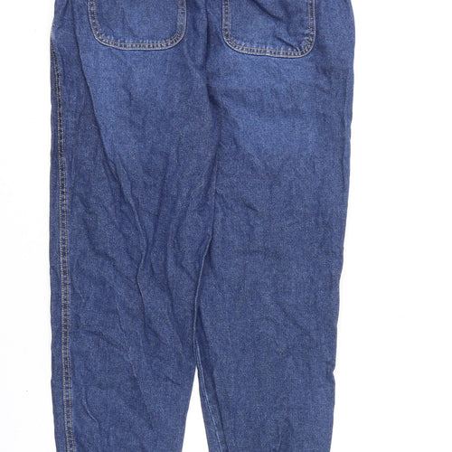 TU Womens Blue Cotton Tapered Jeans Size 10 L26 in Regular Drawstring - Jogger Look