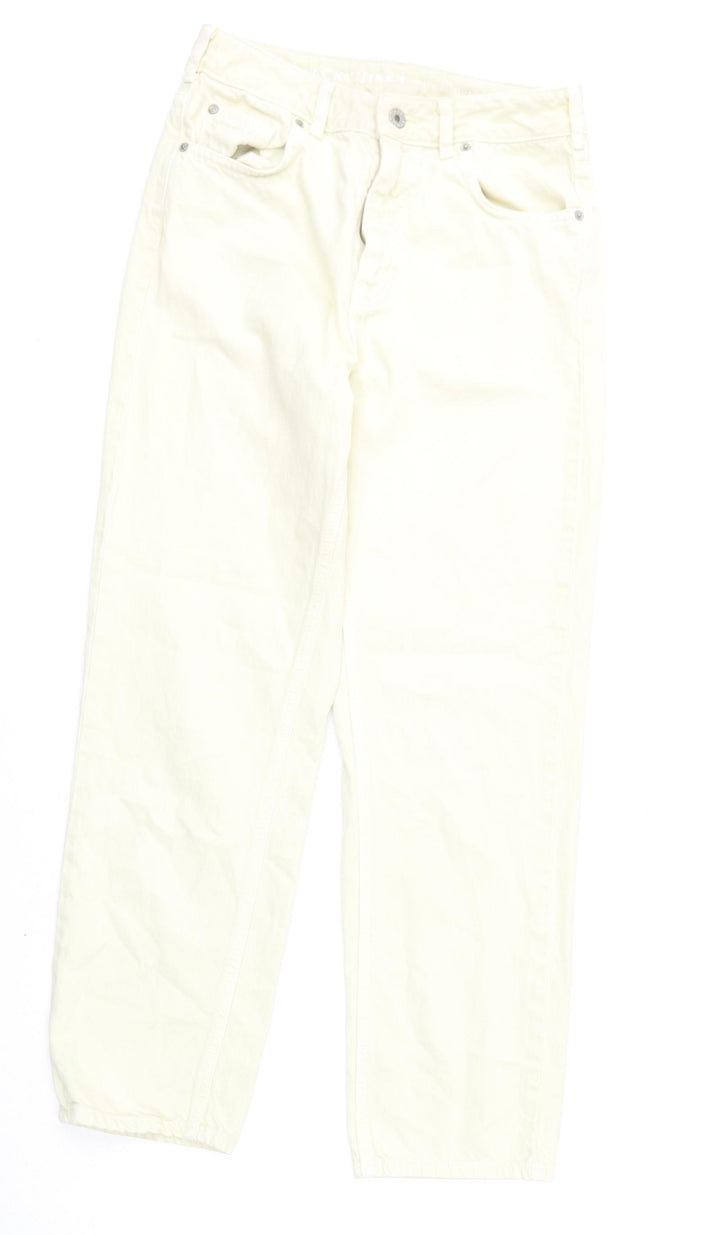 Jack Wills Womens Yellow Cotton Straight Jeans Size 27 in L26 in Regular Zip