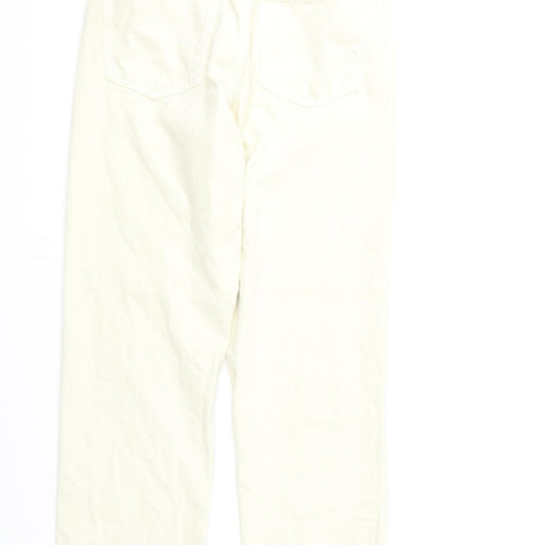 Jack Wills Womens Yellow Cotton Straight Jeans Size 27 in L26 in Regular Zip