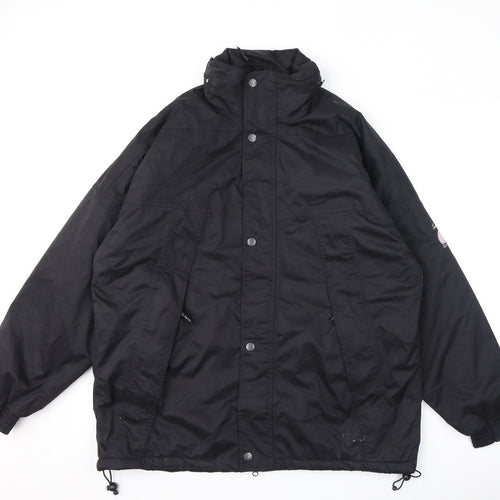 Jack Murphy Mens Black Rain Coat Coat Size XL Zip
