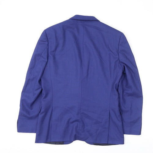 HUGO BOSS Mens Blue Wool Jacket Blazer Size 48 Regular