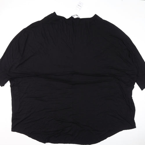 Yours Womens Black Viscose Basic T-Shirt Size 32 Round Neck - Size 34-36