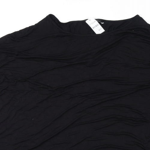 Yours Womens Black Viscose Basic T-Shirt Size 32 Round Neck - Size 34-36