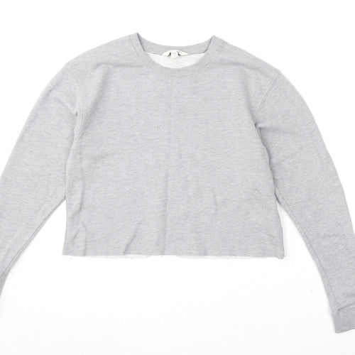 Miss Selfridge Womens Grey Polyester Pullover Sweatshirt Size 10 Pullover - Cropped