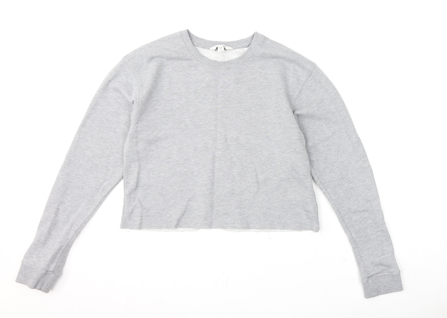 Miss Selfridge Womens Grey Polyester Pullover Sweatshirt Size 10 Pullover - Cropped