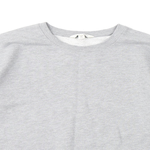 Miss Selfridge Womens Grey Polyester Pullover Sweatshirt Size 10 Pullover - Cropped