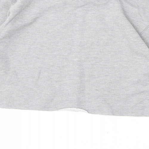 Miss Selfridge Womens Grey Polyester Pullover Sweatshirt Size 10 Pullover - Cropped