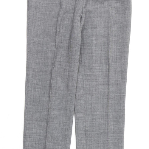La Redoute Womens Grey Polyester Dress Pants Trousers Size 4 L26 in Regular Zip - Pleated