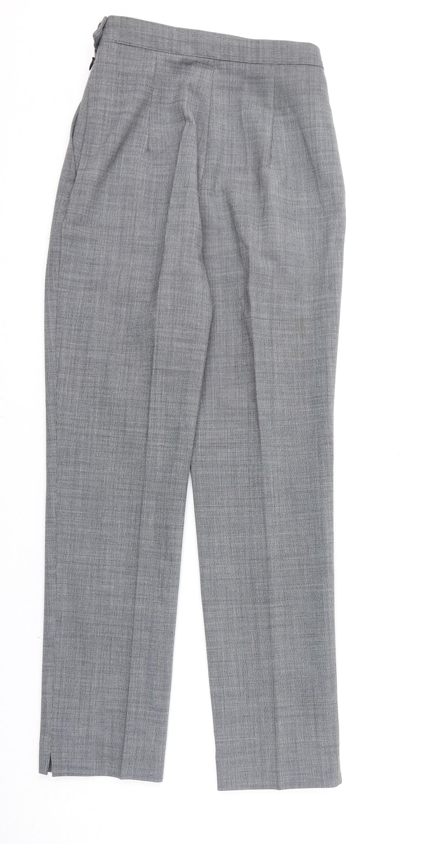 La Redoute Womens Grey Polyester Dress Pants Trousers Size 4 L26 in Regular Zip - Pleated
