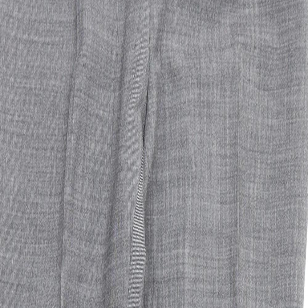 La Redoute Womens Grey Polyester Dress Pants Trousers Size 4 L26 in Regular Zip - Pleated
