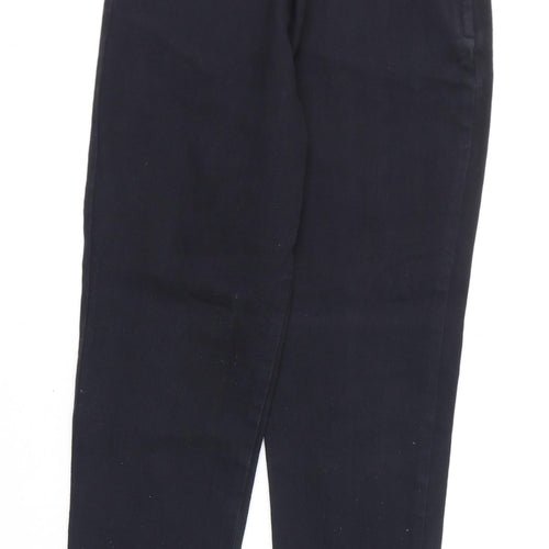 NEXT Womens Black Cotton Straight Jeans Size 6 L25 in Regular Zip