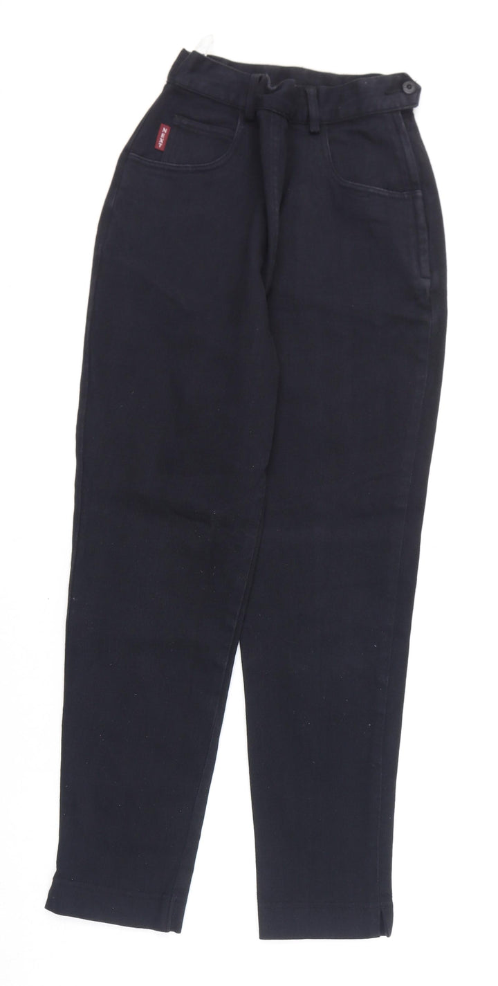NEXT Womens Black Cotton Straight Jeans Size 6 L25 in Regular Zip