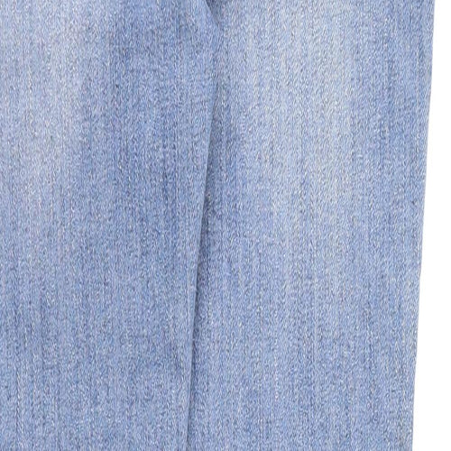 Denim & Co. Womens Blue Cotton Skinny Jeans Size 10 L25 in Regular Zip - Floral Embroidery