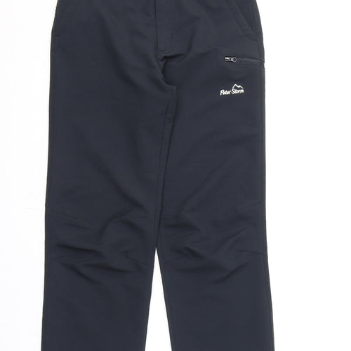 Peter Storm Boys Black Polyester Windbreaker Trousers Size 11-12 Years L24 in Regular Zip
