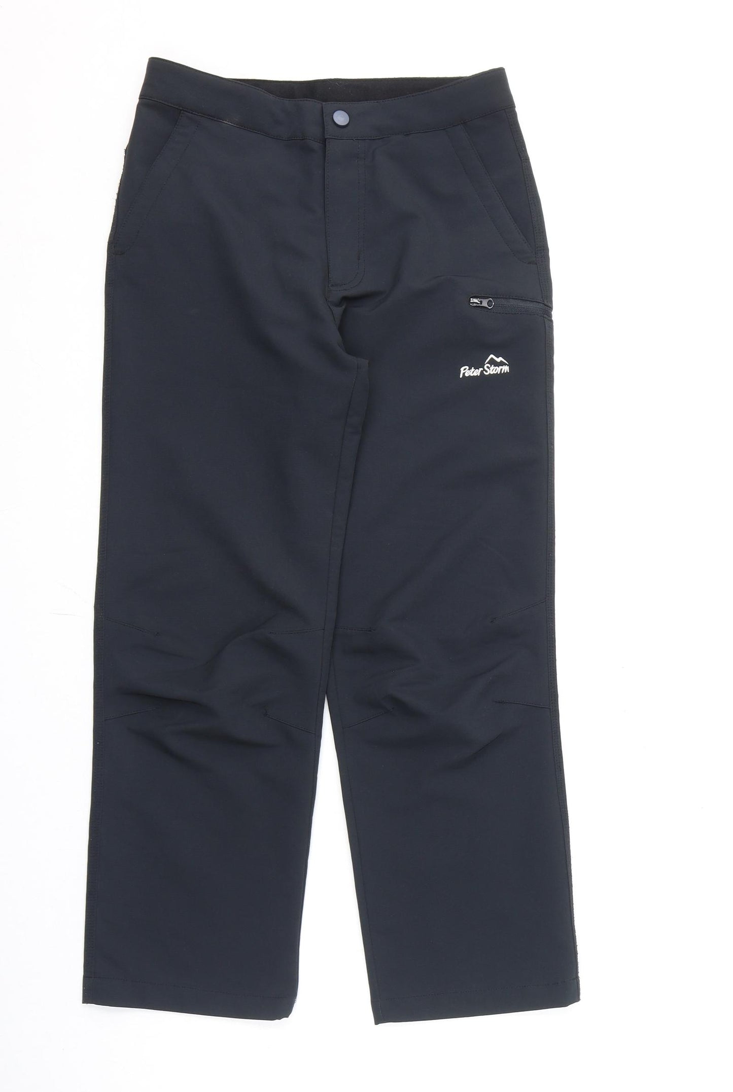 Peter Storm Boys Black Polyester Windbreaker Trousers Size 11-12 Years L24 in Regular Zip