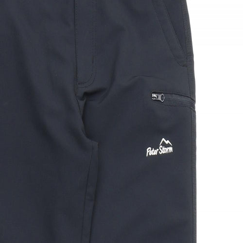 Peter Storm Boys Black Polyester Windbreaker Trousers Size 11-12 Years L24 in Regular Zip
