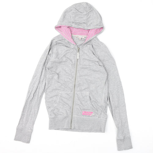 Indigo Girls Grey Cotton Full Zip Hoodie Size 10 Years Zip