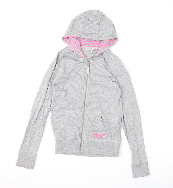Indigo Girls Grey Cotton Full Zip Hoodie Size 10 Years Zip