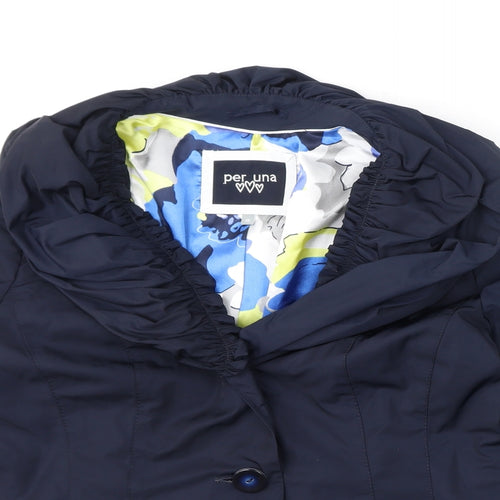 Per Una Womens Blue Jacket Coat Size 16 Button