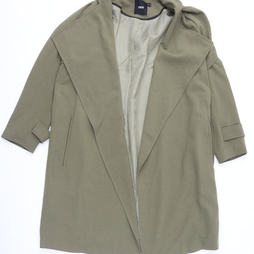 ASOS Womens Green Overcoat Coat Size 8