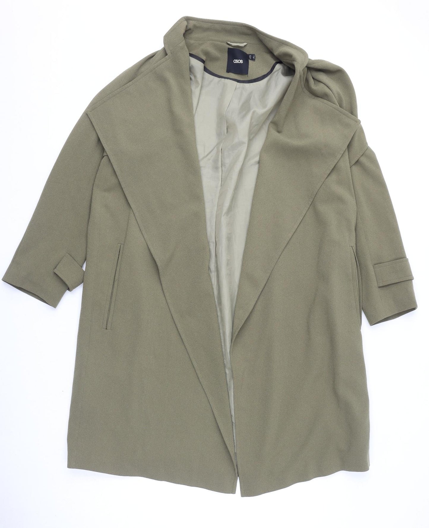 ASOS Womens Green Overcoat Coat Size 8