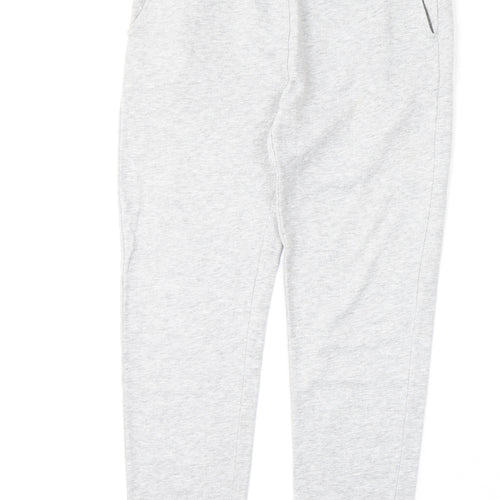 La Redoute Boys Grey Cotton Jogger Trousers Size 14 Years L24 in Regular Drawstring