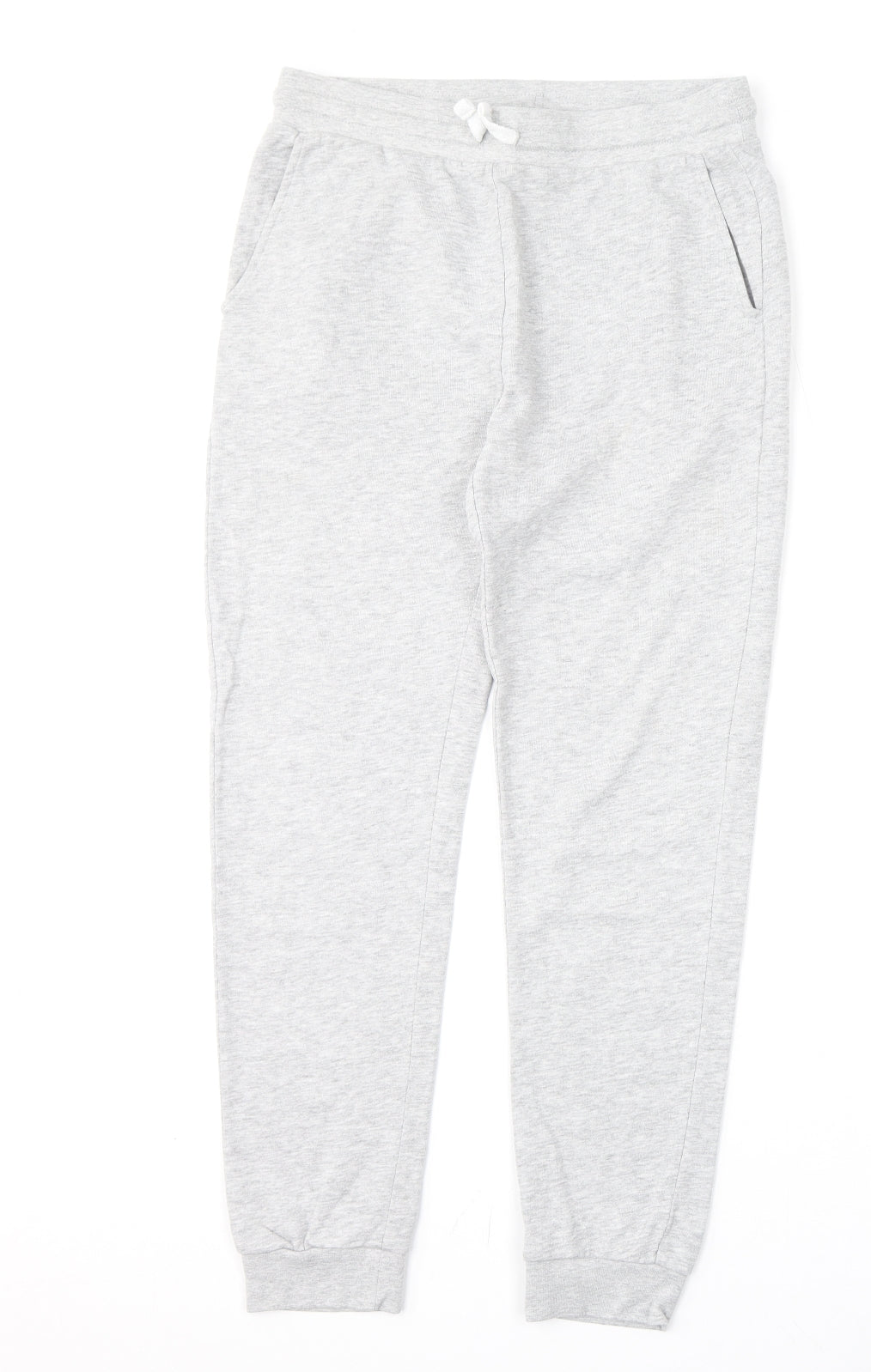 La Redoute Boys Grey Cotton Jogger Trousers Size 14 Years L24 in Regular Drawstring