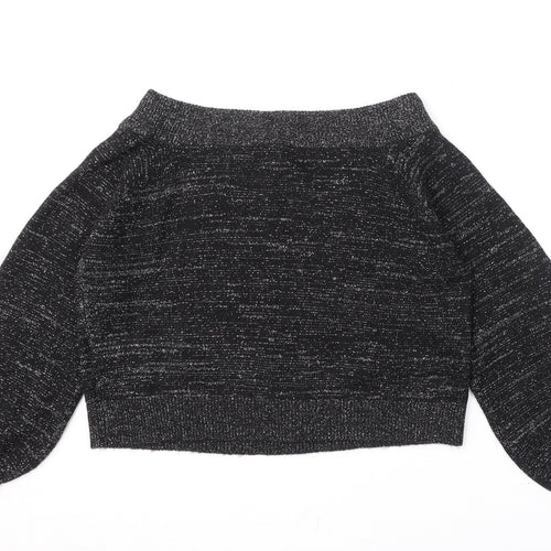 Divided by H&M Womens Black Boat Neck Acrylic Pullover Jumper Size M