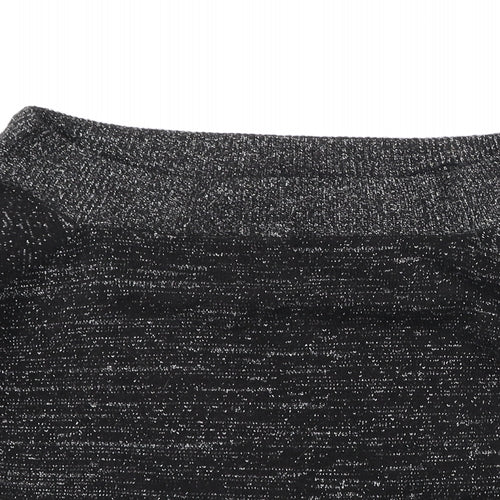 Divided by H&M Womens Black Boat Neck Acrylic Pullover Jumper Size M