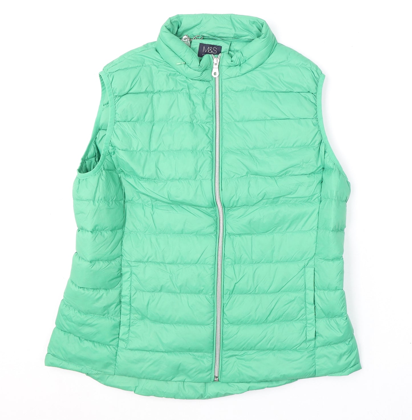 Marks and Spencer Womens Green Gilet Coat Size 14 Zip