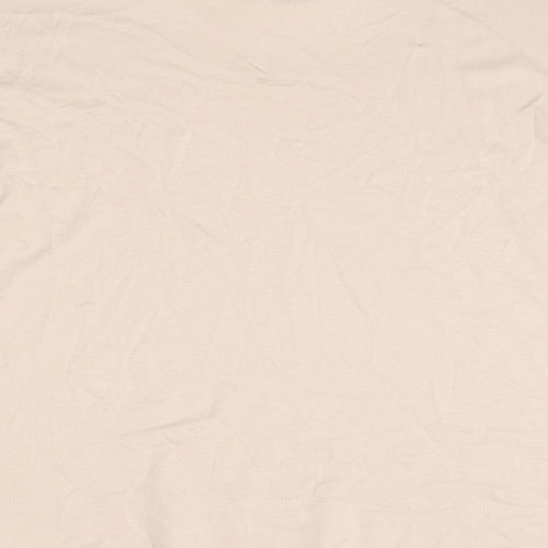Marc Cain Womens Pink Cotton Basic T-Shirt Size 10 Round Neck - Rhinestone Neckline Detail