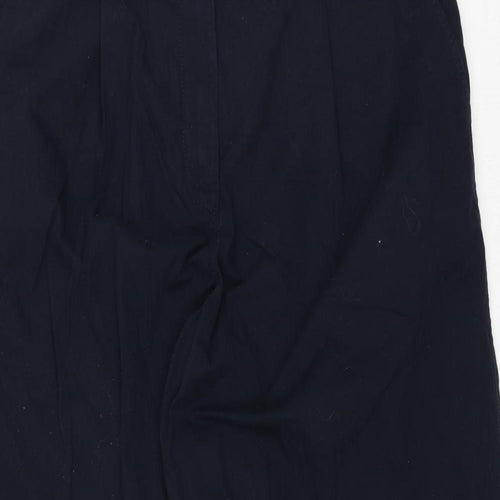 Marks and Spencer Womens Blue Cotton Trousers Size 18 L29 in Regular Zip