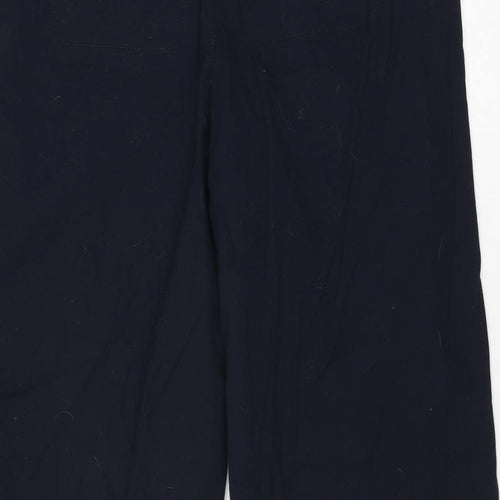 Marks and Spencer Womens Blue Cotton Trousers Size 18 L29 in Regular Zip