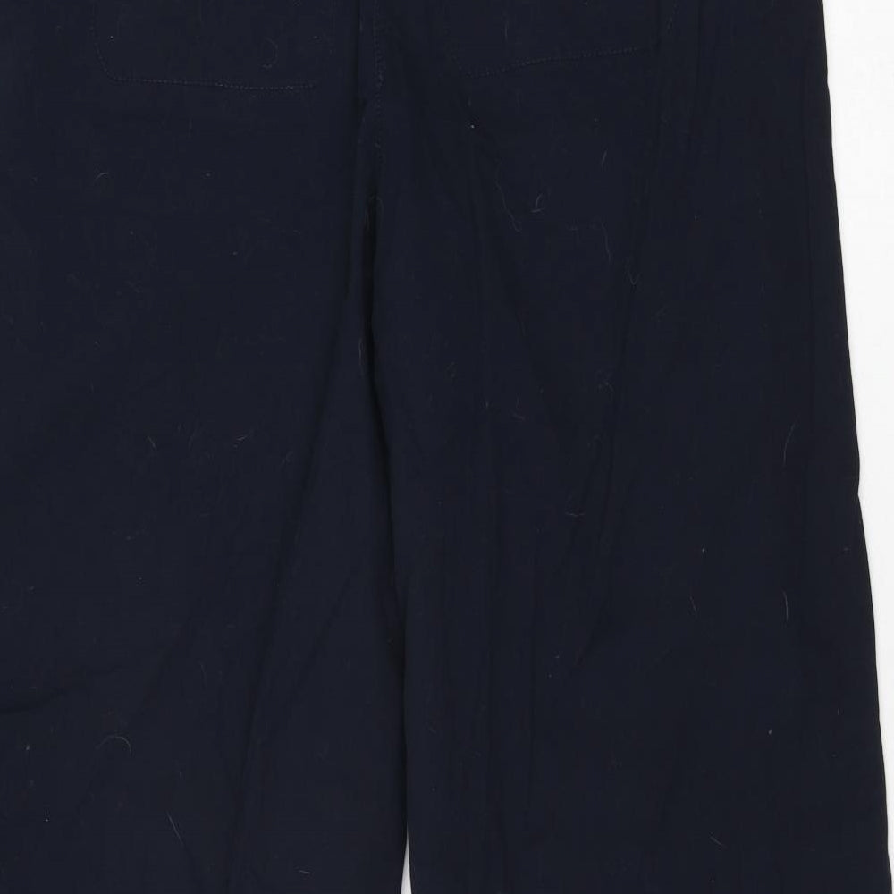 Marks and Spencer Womens Blue Cotton Trousers Size 18 L29 in Regular Zip
