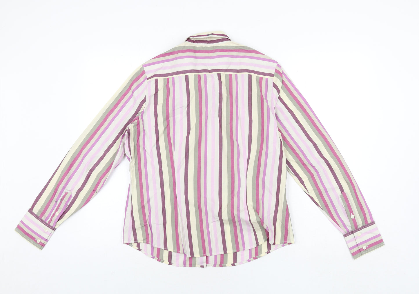 NEXT Mens Multicoloured Striped Cotton Button-Up Size M Collared Button