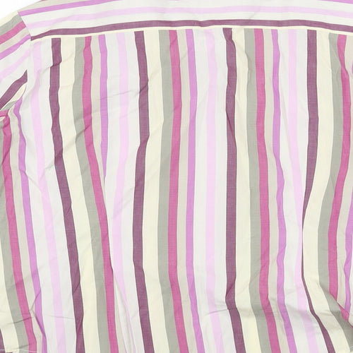 NEXT Mens Multicoloured Striped Cotton Button-Up Size M Collared Button