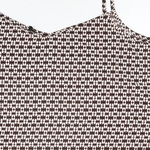 M&Co Womens Beige Geometric Polyester Basic Blouse Size 20 Sweetheart