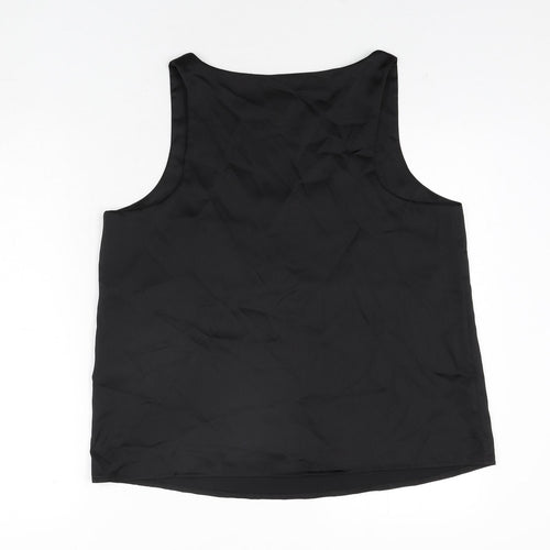 Boohoo Womens Black Polyester Basic Blouse Size 16 Scoop Neck