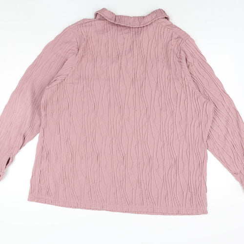 Damart Womens Pink Polyester Basic Polo Size 26 Collared - Textured