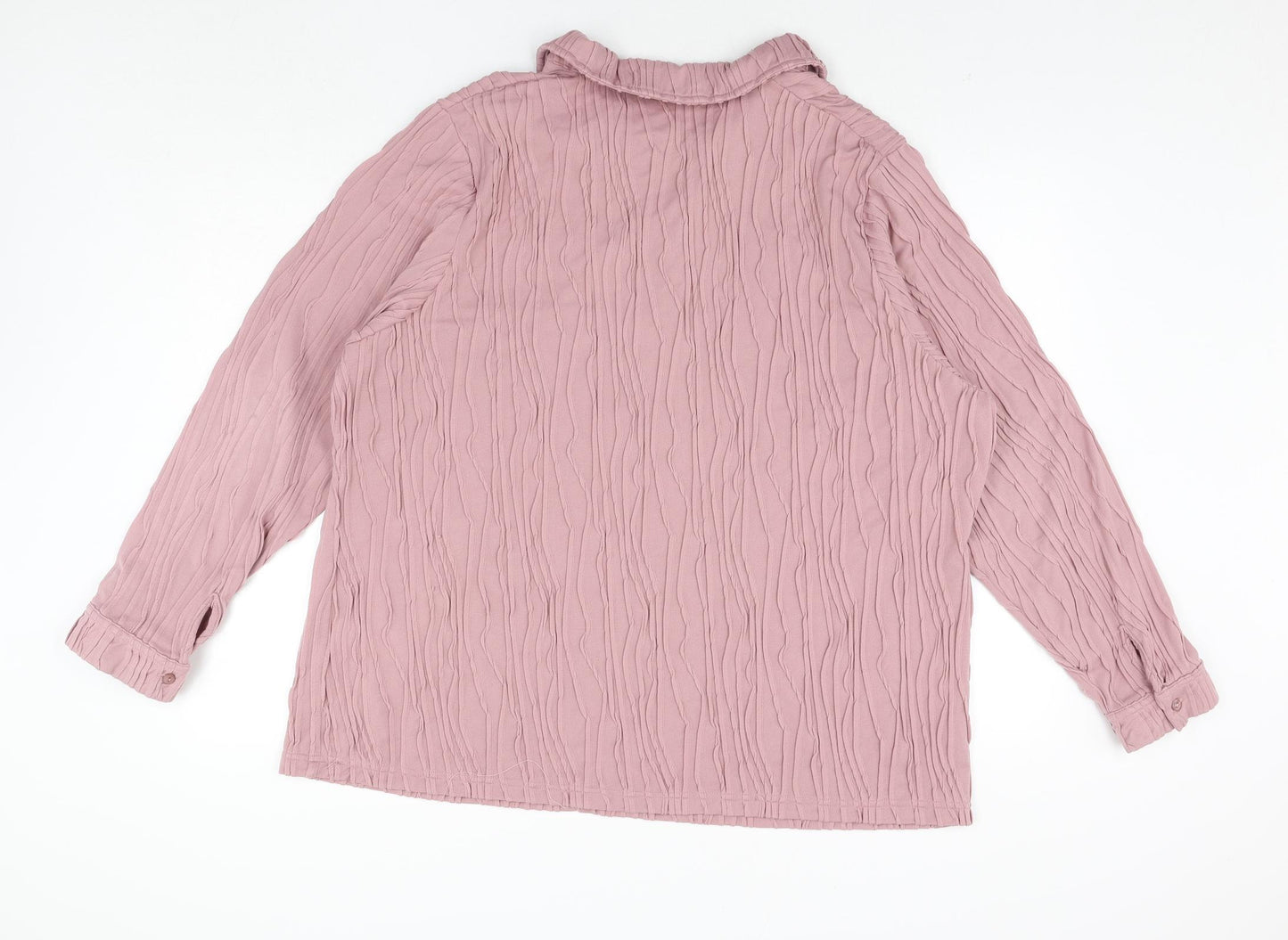 Damart Womens Pink Polyester Basic Polo Size 26 Collared - Textured