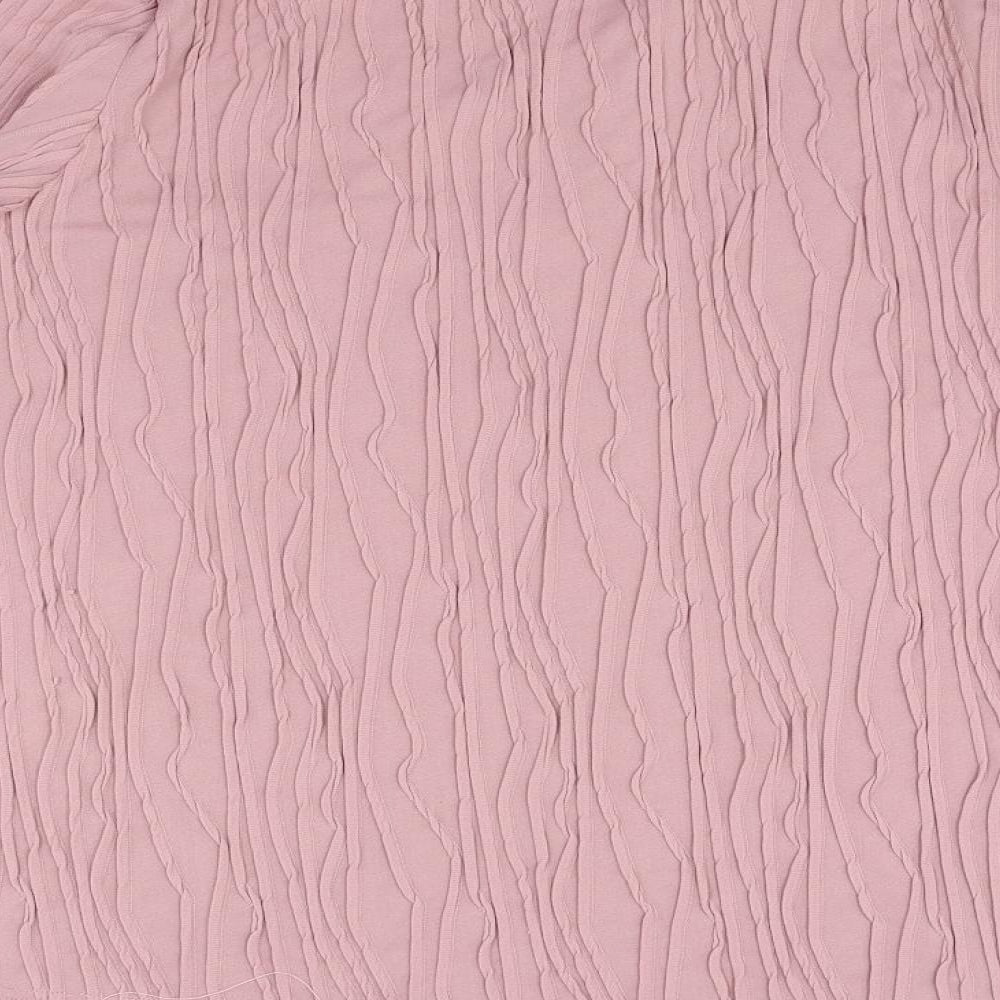 Damart Womens Pink Polyester Basic Polo Size 26 Collared - Textured