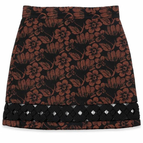 Topshop Womens Multicoloured Floral Polyester A-Line Skirt Size 8 Zip