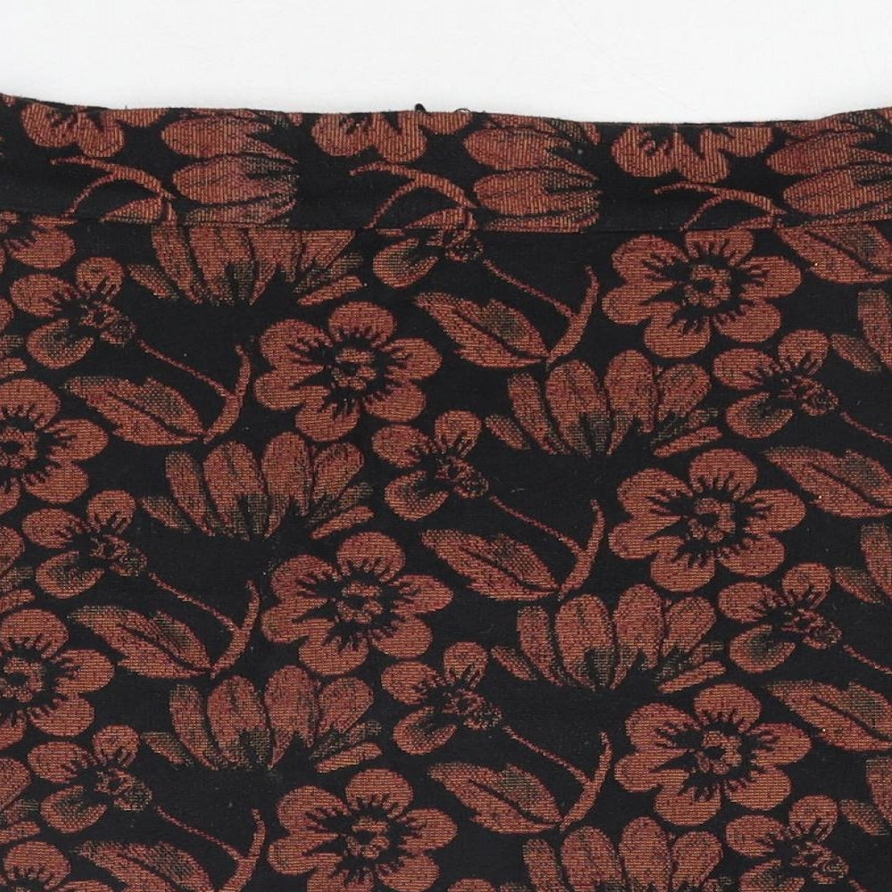 Topshop Womens Multicoloured Floral Polyester A-Line Skirt Size 8 Zip