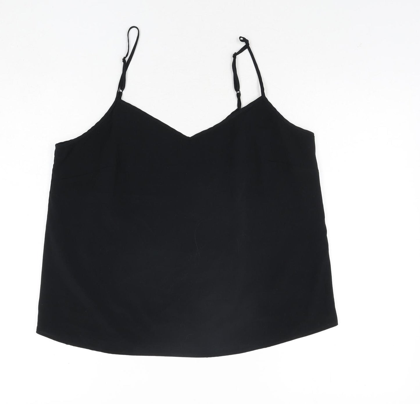 Marks and Spencer Womens Black Polyester Camisole Blouse Size 14 Sweetheart