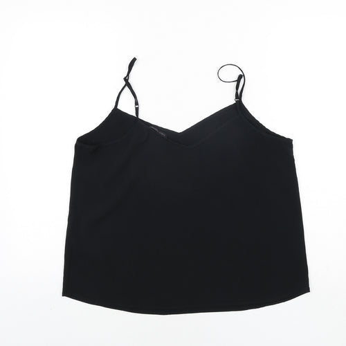 Marks and Spencer Womens Black Polyester Camisole Blouse Size 14 Sweetheart