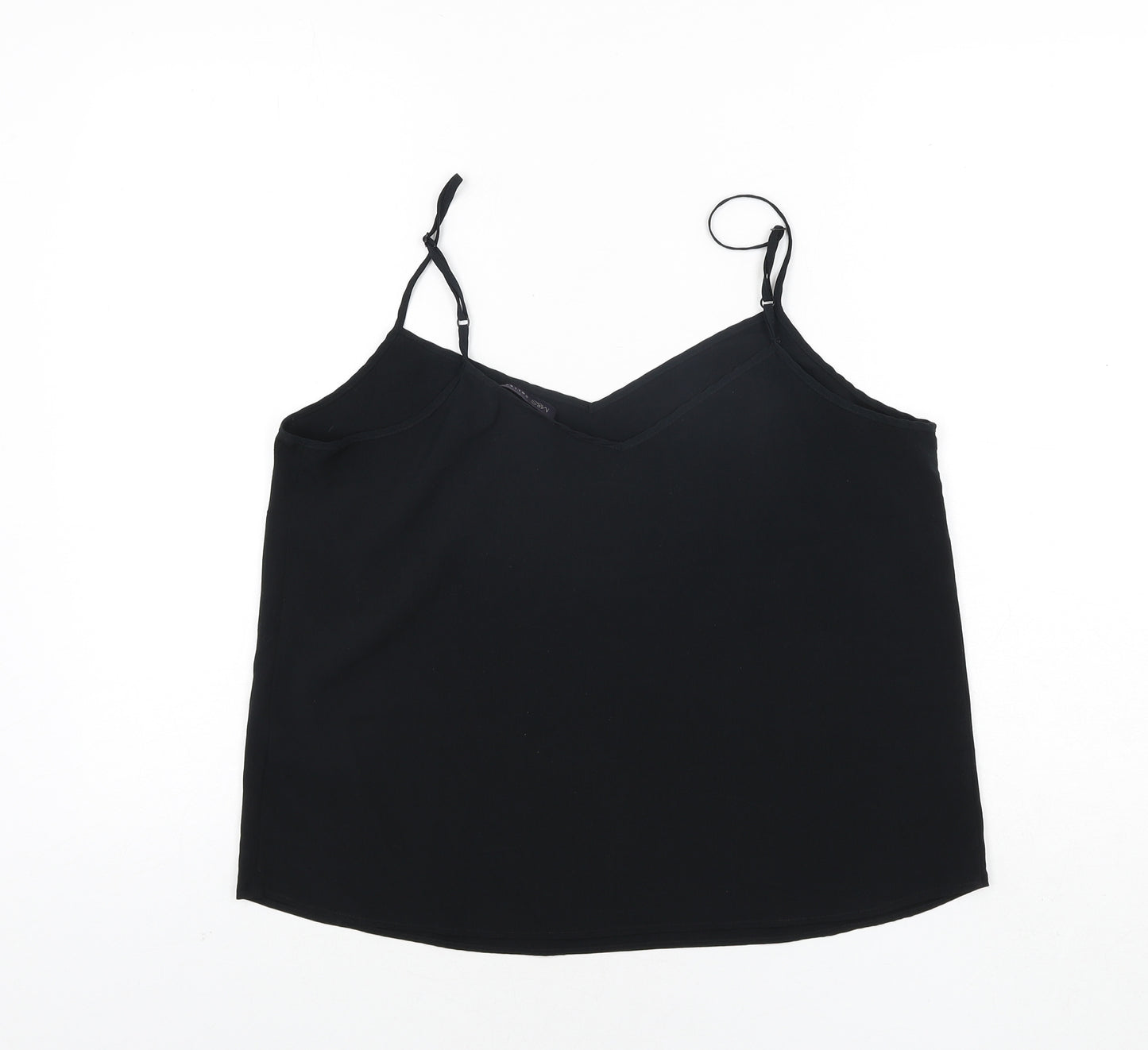 Marks and Spencer Womens Black Polyester Camisole Blouse Size 14 Sweetheart