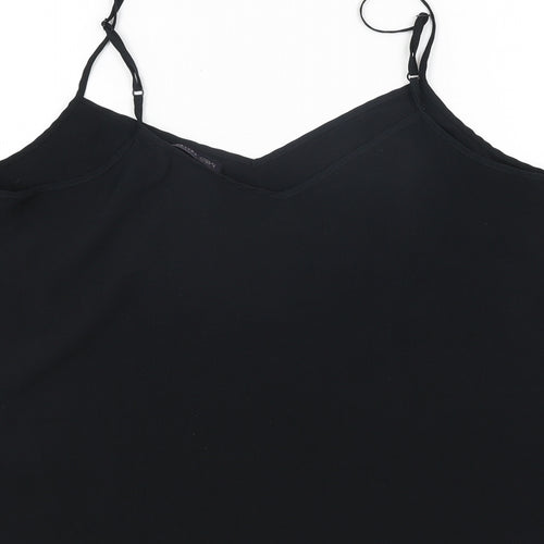 Marks and Spencer Womens Black Polyester Camisole Blouse Size 14 Sweetheart