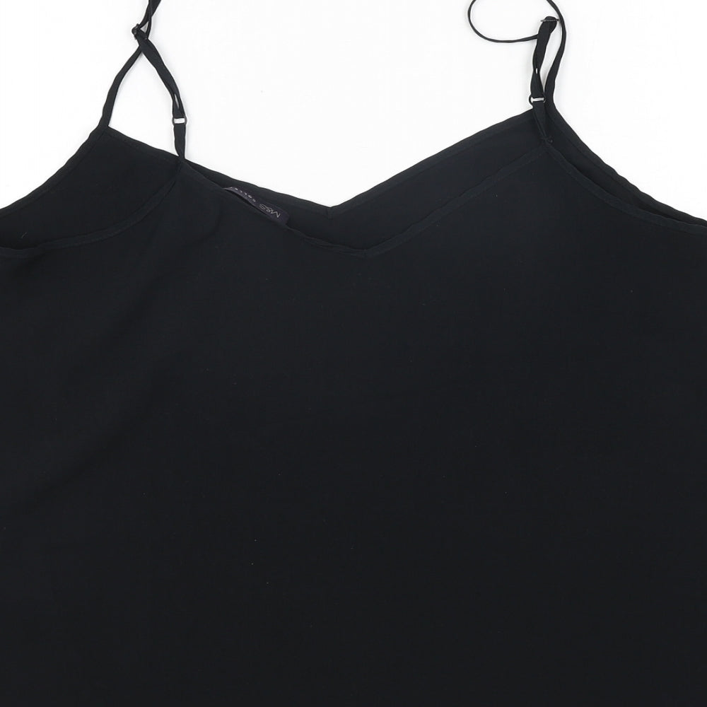 Marks and Spencer Womens Black Polyester Camisole Blouse Size 14 Sweetheart
