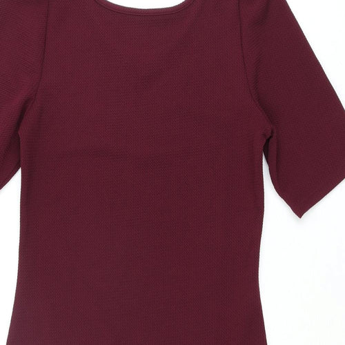 Dorothy Perkins Womens Purple Polyester Bodycon Size 12 Round Neck Pullover